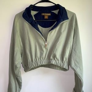 Cropped Oversized Green Sweater